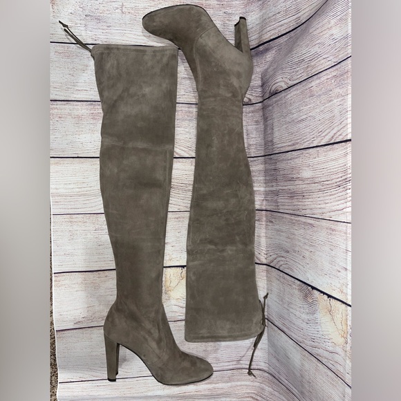 Stuart Weitzman Highland Praline Light Brown Suede Over The Knee Boots-Size 6.5 - Picture 1 of 4